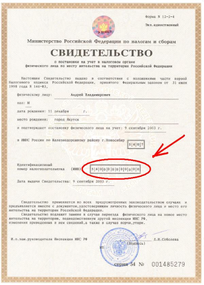 Изображение инн.